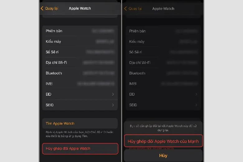 3 Cách hủy kết nối Apple Watch đơn giản nhất
