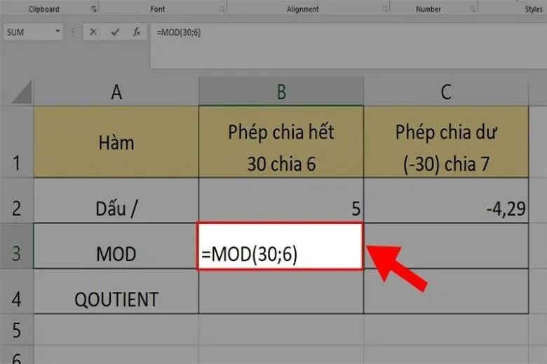 Cách áp dụng hàm chia trong Excel để tính toán dễ dàng