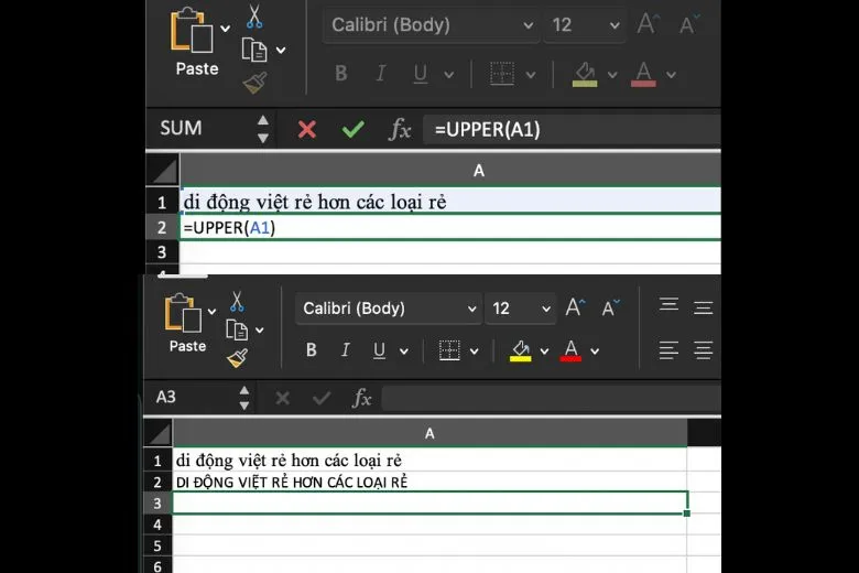 Cách chuyển chữ hoa thành chữ thường trong Excel và ngược lại