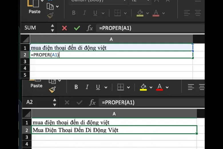 Cách chuyển chữ hoa thành chữ thường trong Excel và ngược lại