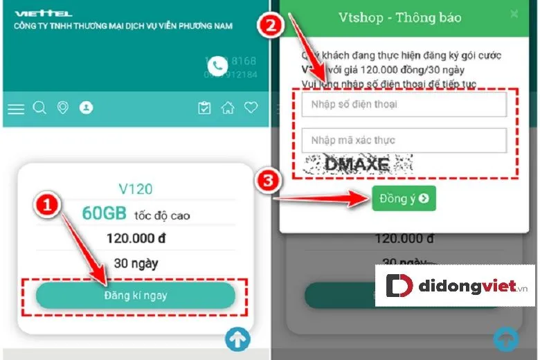Cách đăng ký gói V120 Viettel có ngay 60GB Data và gọi miễn phí