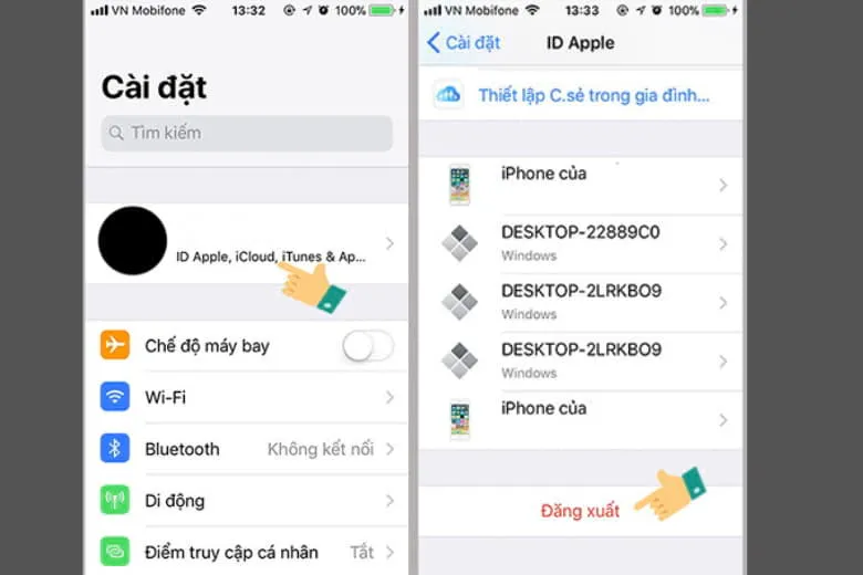 Cách đăng xuất iCloud khi quên mật khẩu trên iPhone, iPad