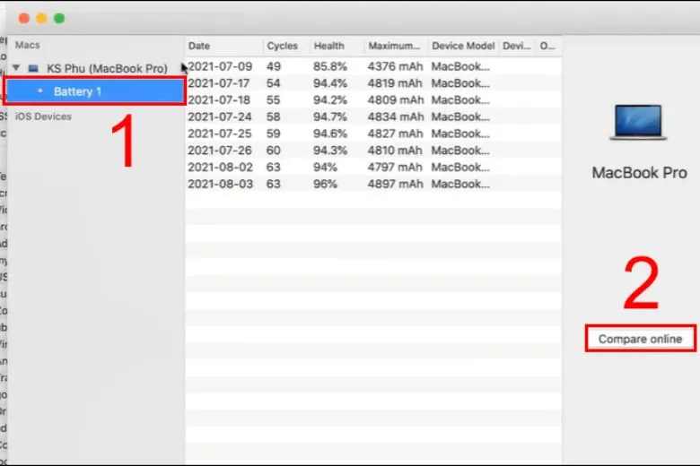 Cách kiểm tra số lần sạc pin và độ chai pin trên MacBook chính xác