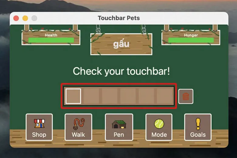Cách nuôi thú trên TouchBar Pets cực đơn giản, thú vị