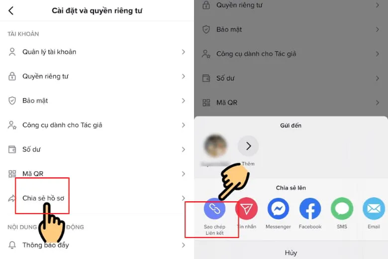 Cách sao chép liên kết Tiktok chia sẻ nhanh chóng