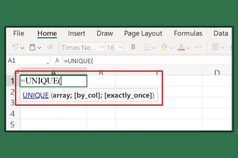 Cách sử dụng hàm UNIQUE trong Excel: Ứng dụng, hướng dẫn và ví dụ chi tiết
