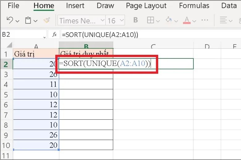 Cách sử dụng hàm UNIQUE trong Excel: Ứng dụng, hướng dẫn và ví dụ chi tiết