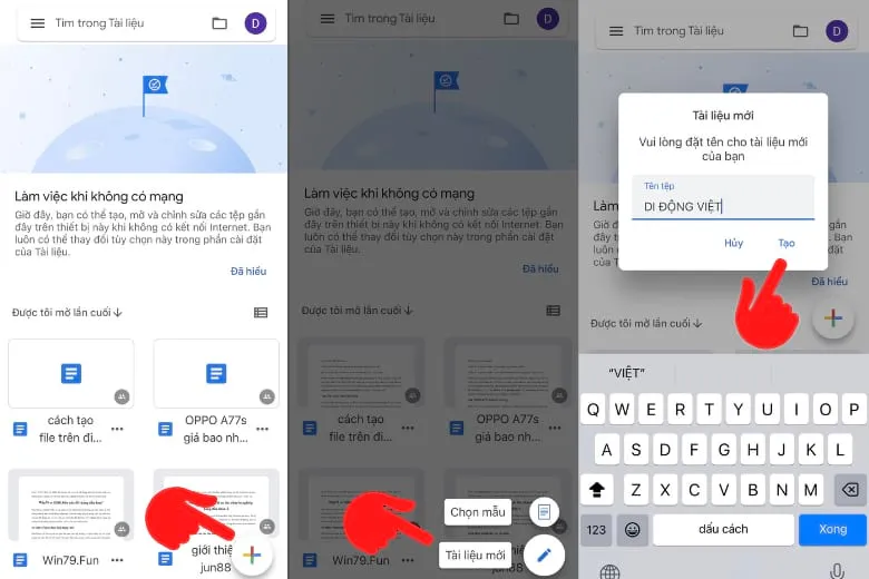 Cách tạo File trên điện thoại soạn tài liệu cho iOS và Android