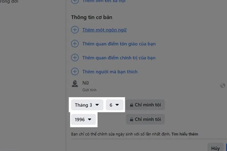 Cách tắt thông báo sinh nhật của mình, ẩn, sửa ngày sinh trên Facebook bằng điện thoại, máy tính đơn giản