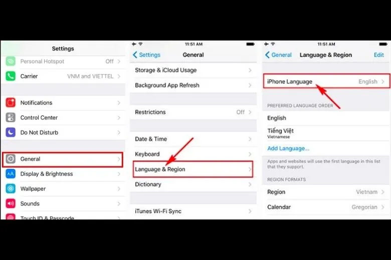 Cách thay đổi, cài đặt ngôn ngữ trên iPhone sang tiếng Việt, tiếng Anh và các ngôn ngữ khác đơn giản