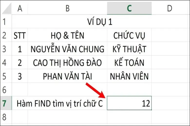 Hàm FIND trong Excel và cách ứng dụng trong công thức