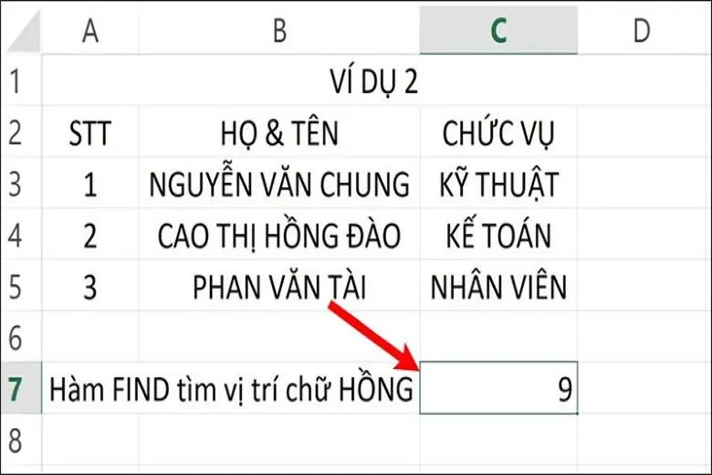 Hàm FIND trong Excel và cách ứng dụng trong công thức