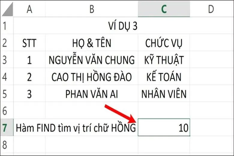 Hàm FIND trong Excel và cách ứng dụng trong công thức