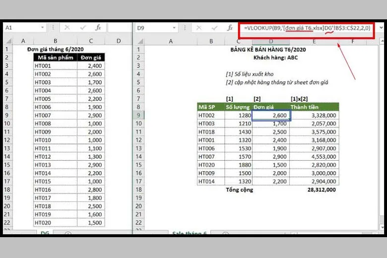 Hướng dẫn 10 cách dùng Vlookup giữa 2 sheet và 2 file khác nhau trong Excel nhanh nhất