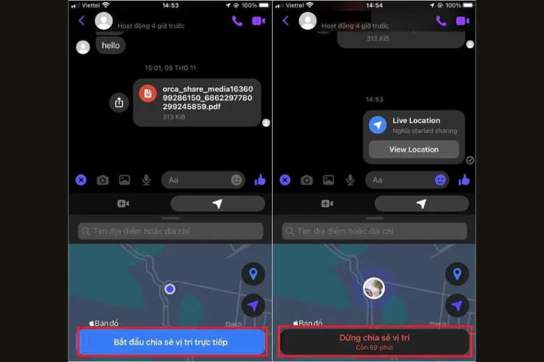 Hướng dẫn 2 cách chia sẻ vị trí trên Messenger của iPhone và Android nhanh chóng nhất