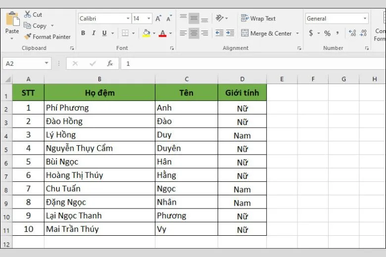 Hướng dẫn 2 cách sắp xếp tên theo thứ tự ABC trong Excel đơn giản khi lập danh sách