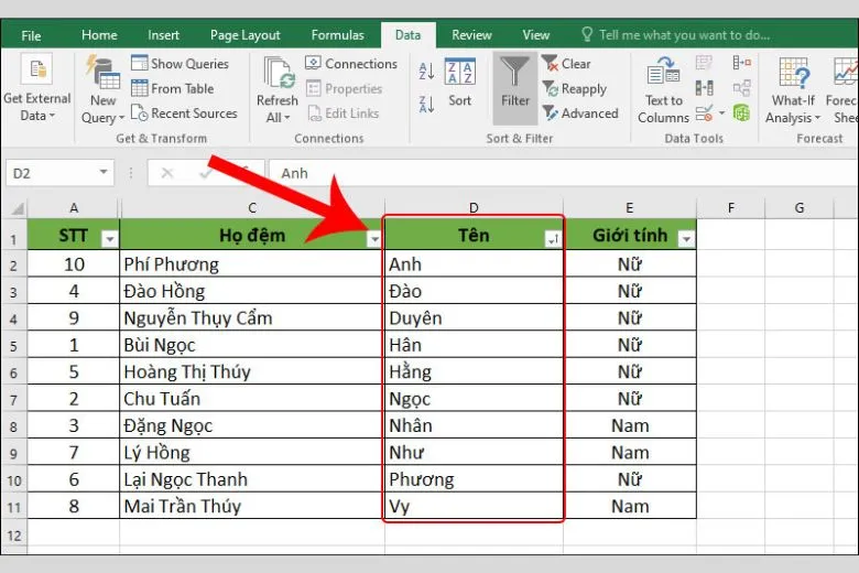 Hướng dẫn 2 cách sắp xếp tên theo thứ tự ABC trong Excel đơn giản khi lập danh sách