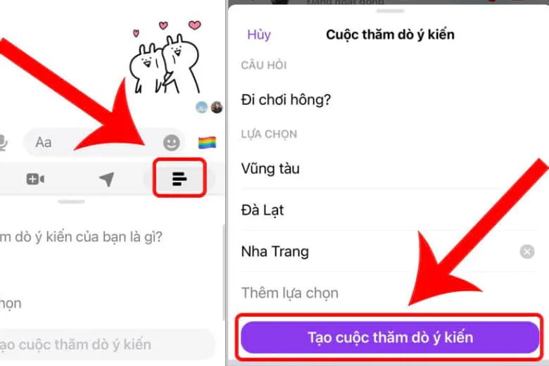 Hướng dẫn 2 cách tạo cuộc thăm dò ý kiến trên Messenger trên điện thoại, máy tính đầy đủ nhất