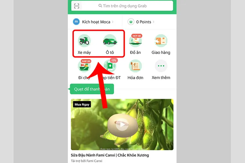 Hướng dẫn 3 cách đặt xe Grab xe máy, xe hơi, giao đồ ăn, giao hàng trong 1 nốt nhạc