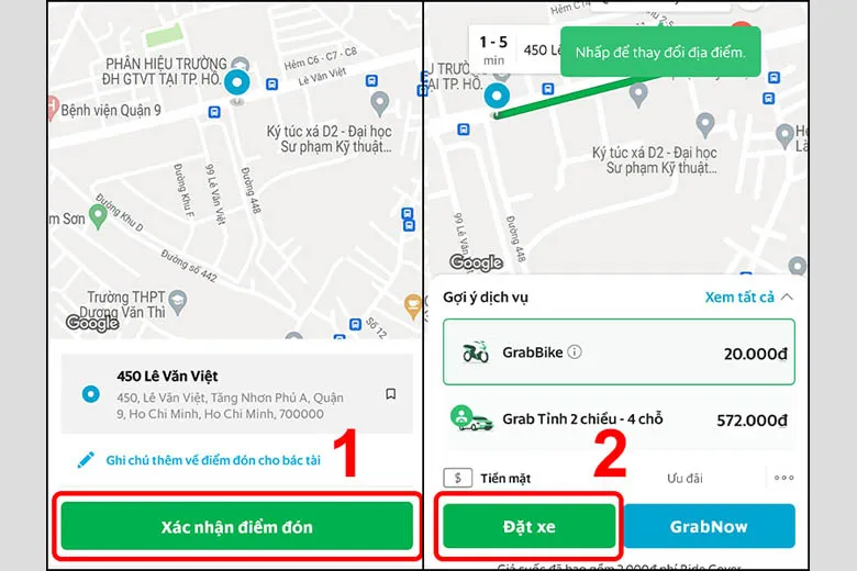 Hướng dẫn 3 cách đặt xe Grab xe máy, xe hơi, giao đồ ăn, giao hàng trong 1 nốt nhạc