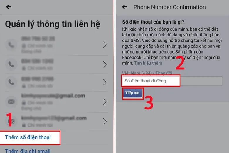 Hướng dẫn 4 cách thêm số, xóa số và đổi số điện thoại Facebook trên điện thoại, máy tính chi tiết