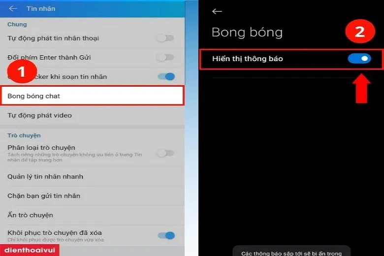 Hướng dẫn bật bong bóng chat Zalo trên điện thoại nhanh chóng