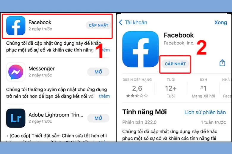 Hướng dẫn cách cập nhật Facebook phiên bản mới nhất trên iPhone và Android chi tiết (có video)