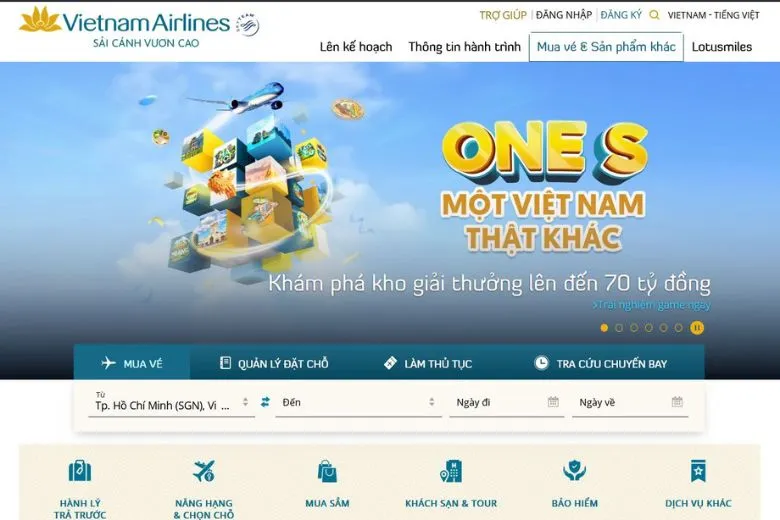 Hướng dẫn cách đặt vé máy bay Vietnam Airlines và thanh toán online tại nhà cực tiện lợi