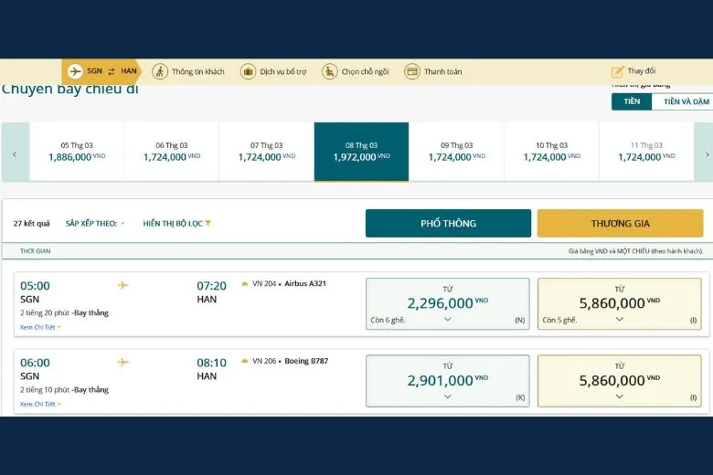 Hướng dẫn cách đặt vé máy bay Vietnam Airlines và thanh toán online tại nhà cực tiện lợi