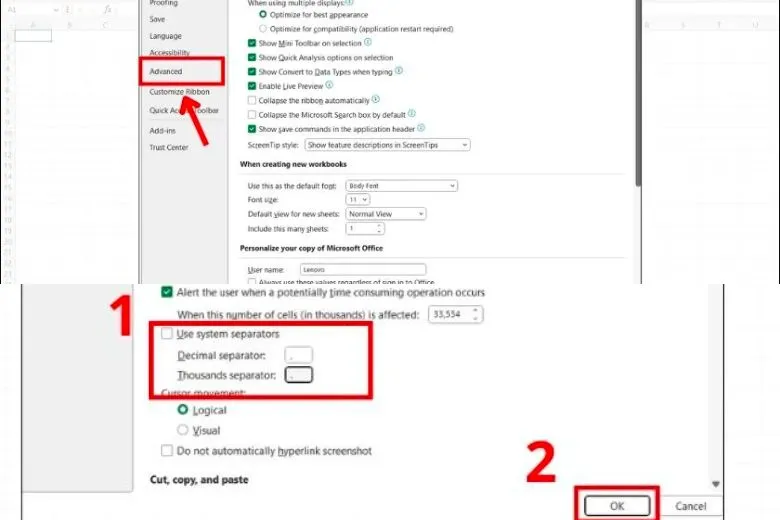 Hướng dẫn cách đổi dấu phẩy thành dấu chấm trong Excel trong “1 nốt nhạc”