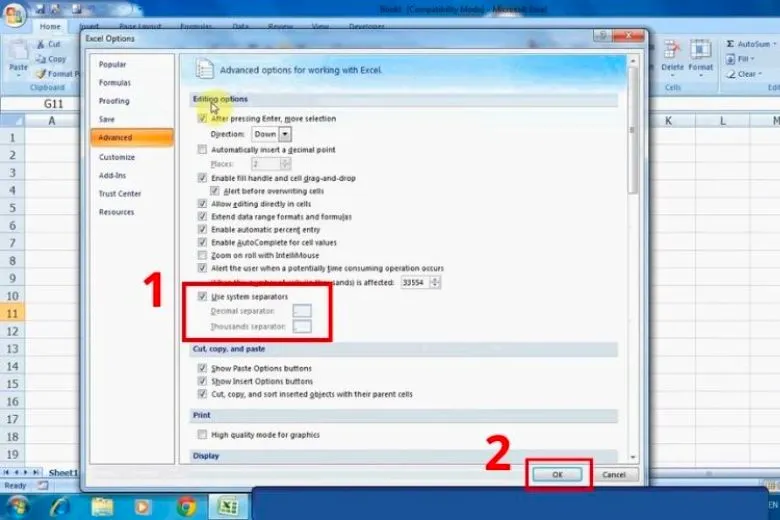 Hướng dẫn cách đổi dấu phẩy thành dấu chấm trong Excel trong “1 nốt nhạc”