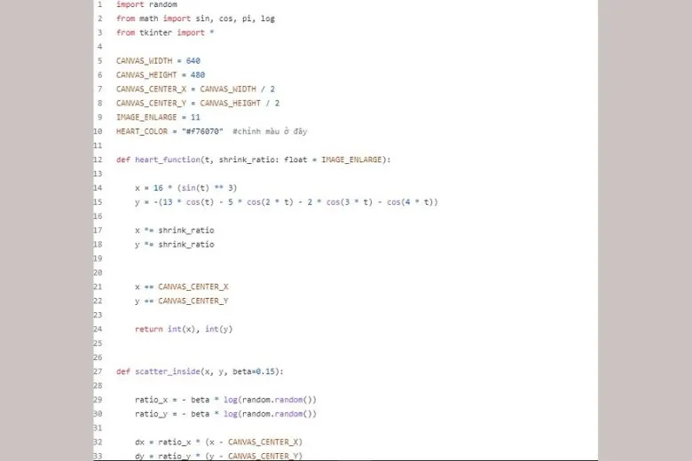 Hướng dẫn cách làm code hình trái tim Python đơn giản nhất cho bạn