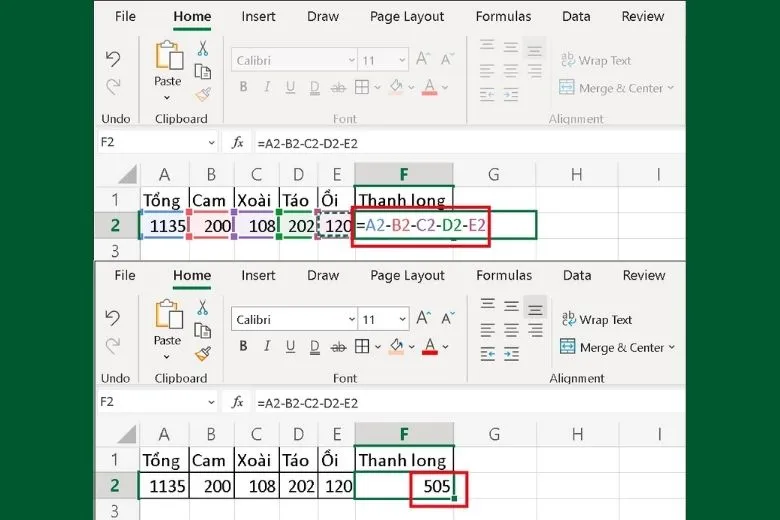 Hướng dẫn cách sử dụng phép trừ trong Excel: Trừ số, ngày tháng, kí tự, tỉ lệ….