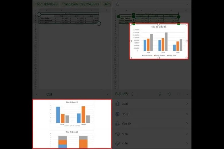 Hướng dẫn cách vẽ biểu đồ cột, đường, tròn, miền trong Excel chi tiết