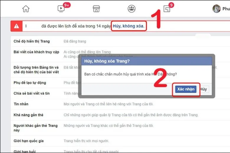 Hướng dẫn cách xóa và hủy xóa trang fanpage trên Facebook bằng máy tính, điện thoại