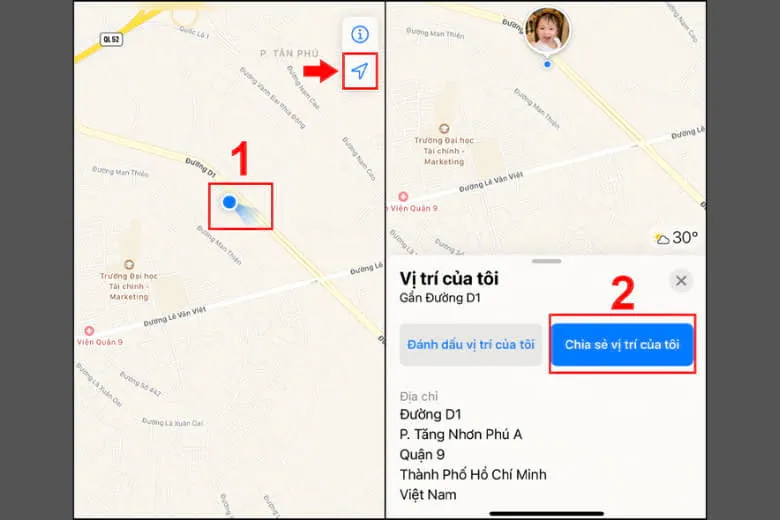 Hướng dẫn chia sẻ vị trí trên iPhone chi tiết từ A đến Z