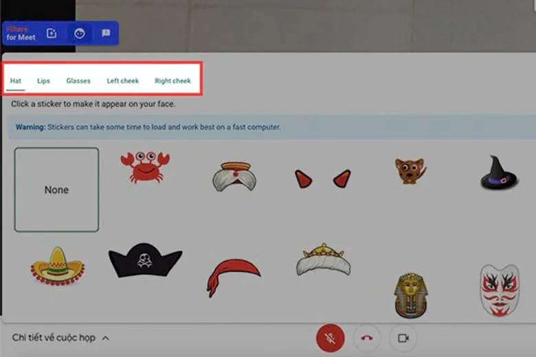 Hướng dẫn dùng Filter Sticker For Google Meet dễ dàng