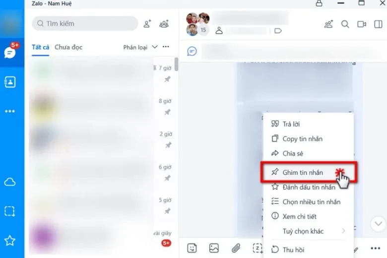 Hướng dẫn ghim và bỏ ghim tin nhắn trên Zalo với điện thoại và máy tính
