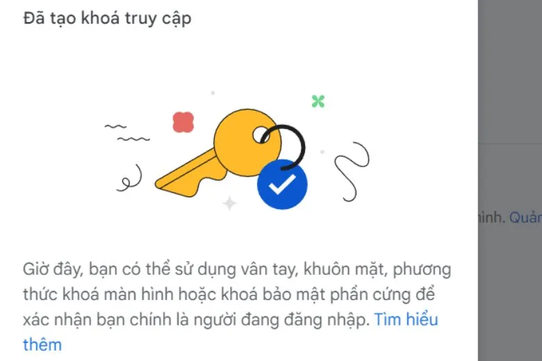 Hướng dẫn sử dụng Passkey trên laptop để đăng nhập Gmail mà không cần mật khẩu