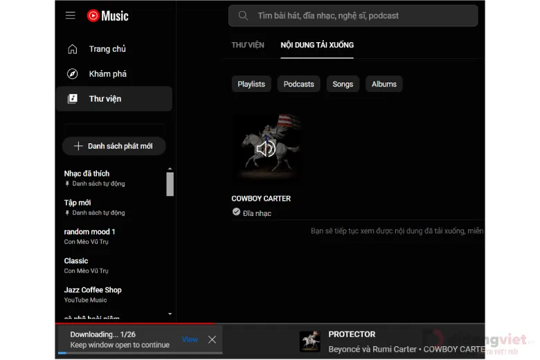 Hướng dẫn tải nhạc Youtube Music trên web