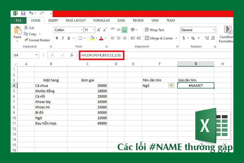 Lỗi #NAME là gì? Hướng dẫn sửa lỗi NAME trong Excel chi tiết