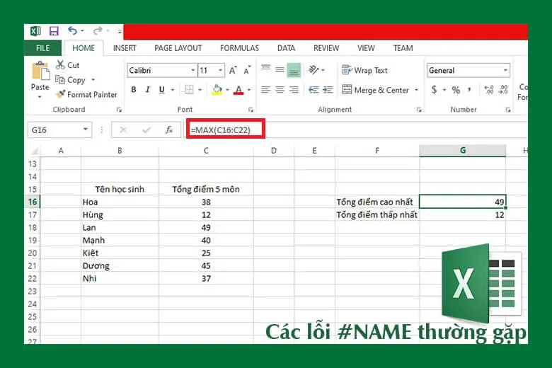 Lỗi #NAME là gì? Hướng dẫn sửa lỗi NAME trong Excel chi tiết