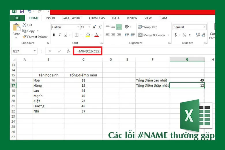 Lỗi #NAME là gì? Hướng dẫn sửa lỗi NAME trong Excel chi tiết