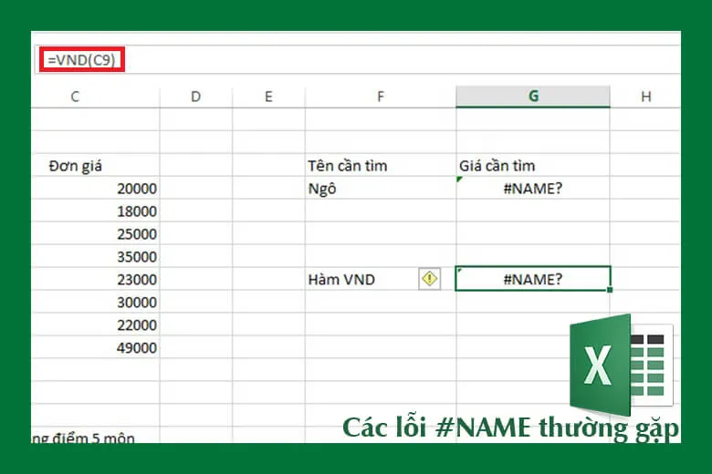 Lỗi #NAME là gì? Hướng dẫn sửa lỗi NAME trong Excel chi tiết