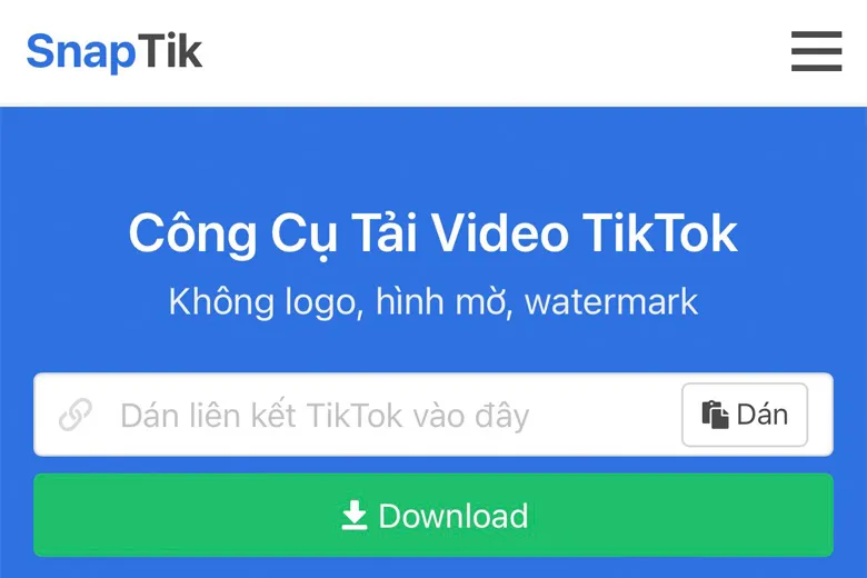 SnapTik App – Công cụ tải video TikTok không có logo, hình mờ watermark miễn phí