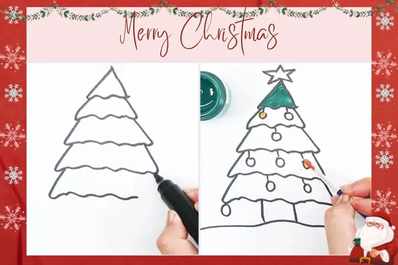 Tổng hợp 18 cách vẽ cây thông Noel đơn giản, đẹp nhất cho mẹ và các bé