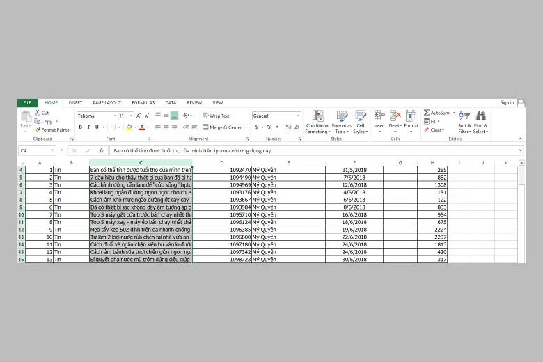 Tổng hợp 7 cách xuống dòng trong Excel, Trang tính thao tác trên Windows, MacBook, Android, iOS