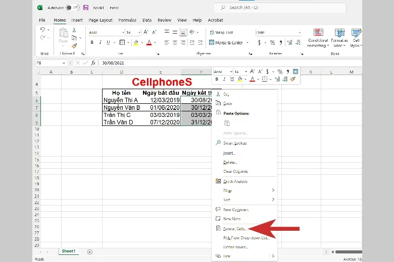 Tổng hợp các cách định dạng ngày tháng trong Excel đơn giản dễ hiểu nhất