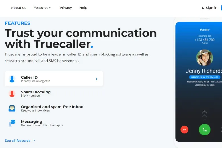 True Caller – Phần mềm bảo vệ người dùng khỏi cuộc gọi rác